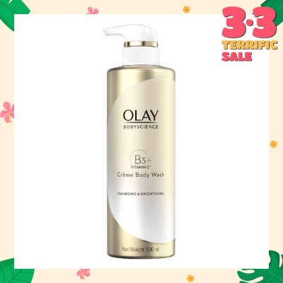 OLAY BODYSCIENCE Cleansing & Brightening Crème Body Wash (with B3 + Vitamin C) 500ml