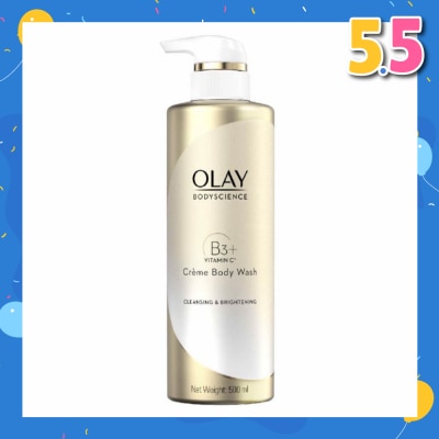 OLAY BODYSCIENCE Cleansing & Brightening Crème Body Wash (with B3 + Vitamin C) 500ml