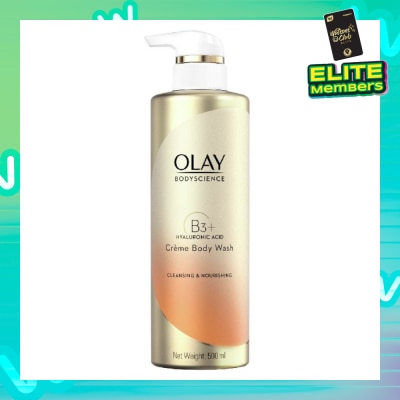 OLAY BODYSCIENCE Cleansing & Nourishing Crème Body Wash (with B3 + Hyaluronic Acid) 500ml