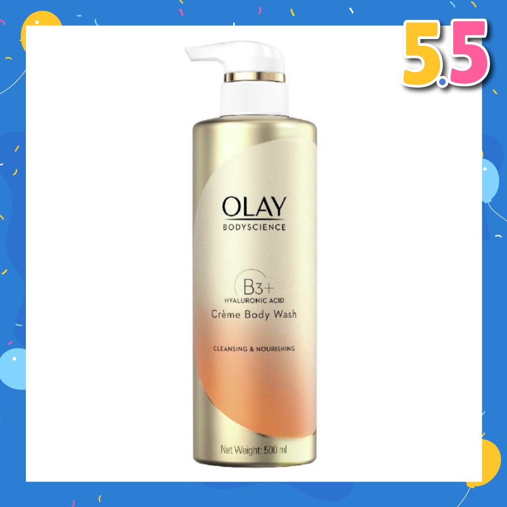 BODYSCIENCE Cleansing & Nourishing Crème Body Wash (with B3 + Hyaluronic Acid) 500ml