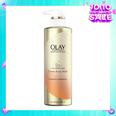OLAY BODYSCIENCE Cleansing & Nourishing Crème Body Wash (with B3 + Hyaluronic Acid) 500ml