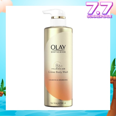 OLAY BODYSCIENCE Cleansing & Nourishing Crème Body Wash (with B3 + Hyaluronic Acid) 500ml