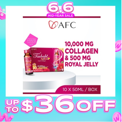 AFC - JAPAN Tsubaki Ageless Dietary Supplement bottle (Collagen Drink + Royal Jelly for Anti Aging, Radiant & Hydrated Skin + Fight Pigmentation & Acne Scar) 10s