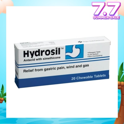 HYDROSIL Antacid Chewable Tablet (Relief from Gastric Pain Wind and Gas) 20s