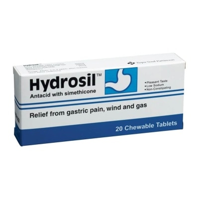 HYDROSIL Antacid Chewable Tablet (Relief from Gastric Pain Wind and Gas) 20s