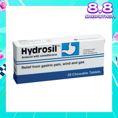 HYDROSIL Antacid Chewable Tablet (Relief from Gastric Pain Wind and Gas) 20s