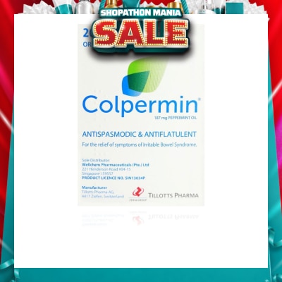 COLPERMIN - Antispasmodic & Antiflatulent 187mg Peppermint Oil Hard Capsule (For The Relief Of Symptoms Of Irritable Bowel Syndrome) 20s