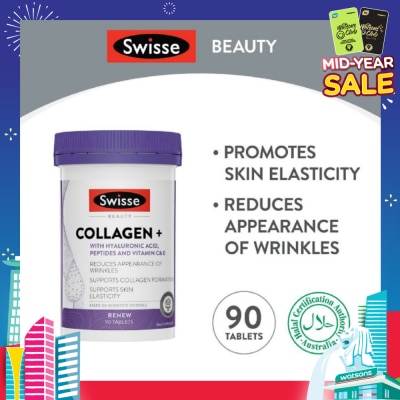 SWISSE Beauty Collagen + Hyaluronic Acid Tablet (Reduce Wrinkles + Support Skin Elasticity) 90s
