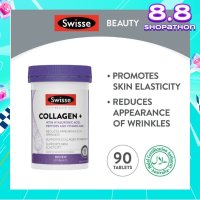 SWISSE Beauty Collagen + Hyaluronic Acid Tablet (Reduce Wrinkles + Support Skin Elasticity) 90s