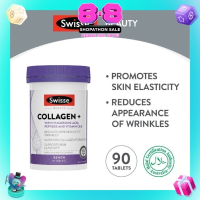 SWISSE - Beauty Collagen + Hyaluronic Acid Tablet (Reduce Wrinkles + Support Skin Elasticity) 90s