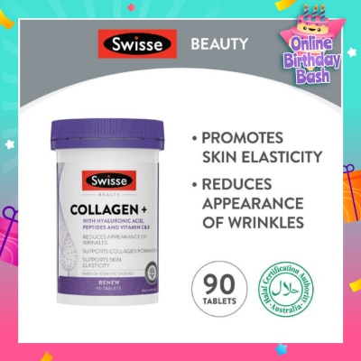 SWISSE Beauty Collagen + Hyaluronic Acid Tablet (Reduce Wrinkles + Support Skin Elasticity) 90s