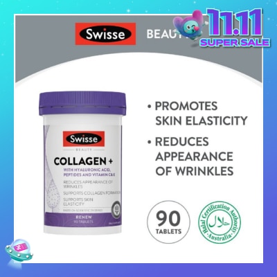 SWISSE Beauty Collagen + Hyaluronic Acid Tablet (Reduce Wrinkles + Support Skin Elasticity) 90s