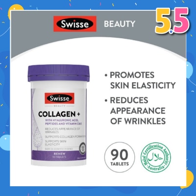 SWISSE Beauty Collagen + Hyaluronic Acid Tablet (Reduce Wrinkles + Support Skin Elasticity) 90s