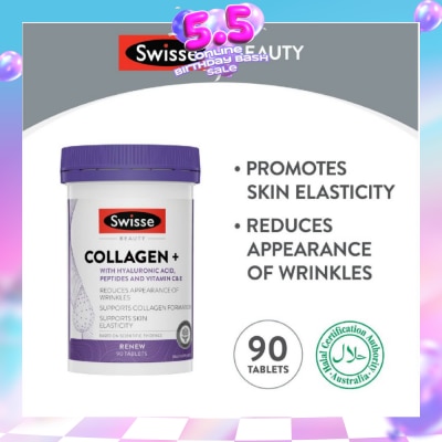 SWISSE - Beauty Collagen + Hyaluronic Acid Tablet (Reduce Wrinkles + Support Skin Elasticity) 90s