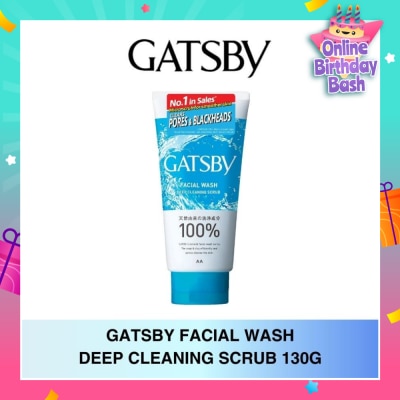 GATSBY Facial Wash Deep Cleaning Scrub 130g