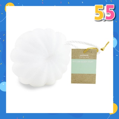 WATSONS Nylon Body Puff White 50g 1s