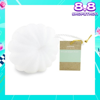 WATSONS Nylon Body Puff White 50g 1s