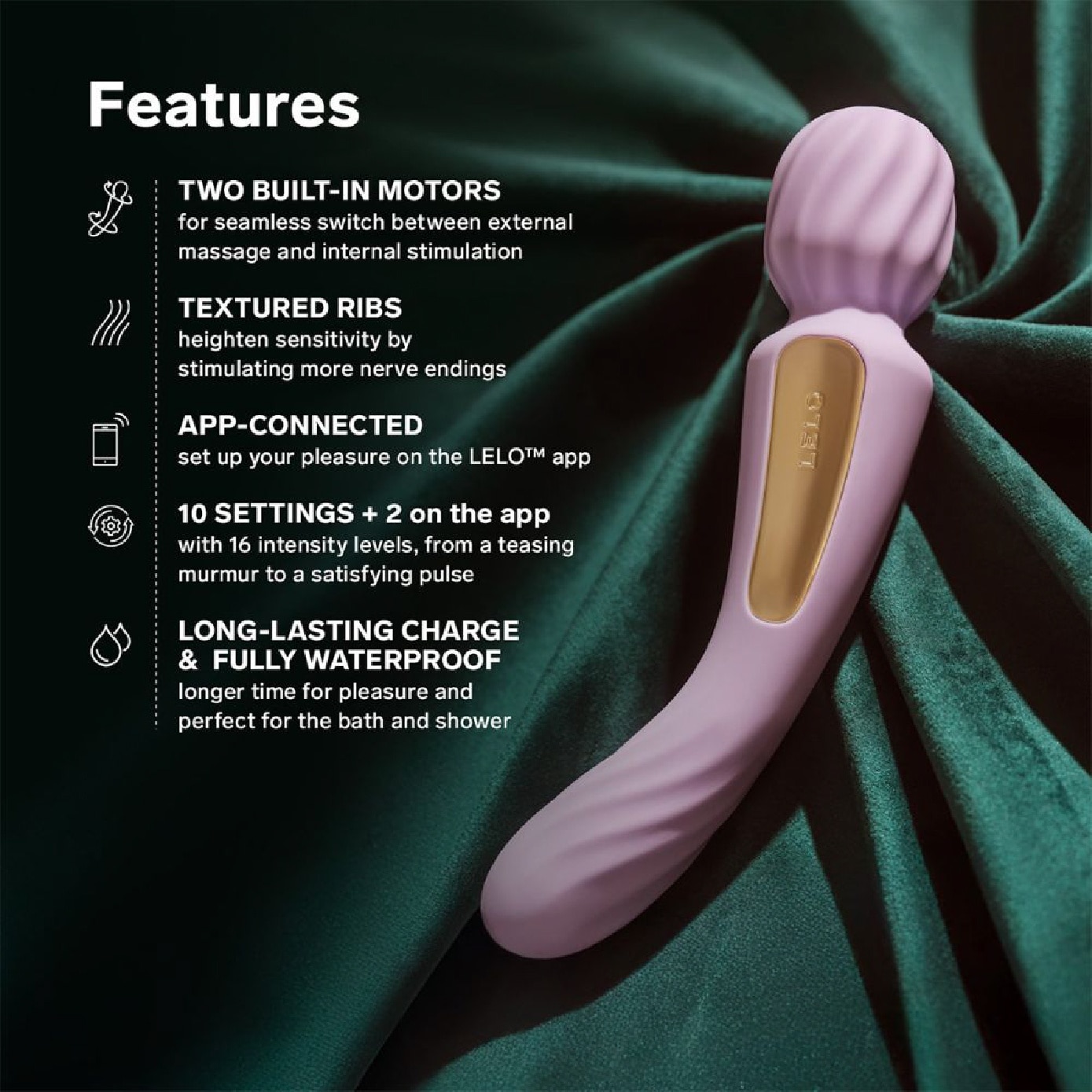 Switch App-Controlled Double-Sided Wand Vibrator Soft Pink 1s