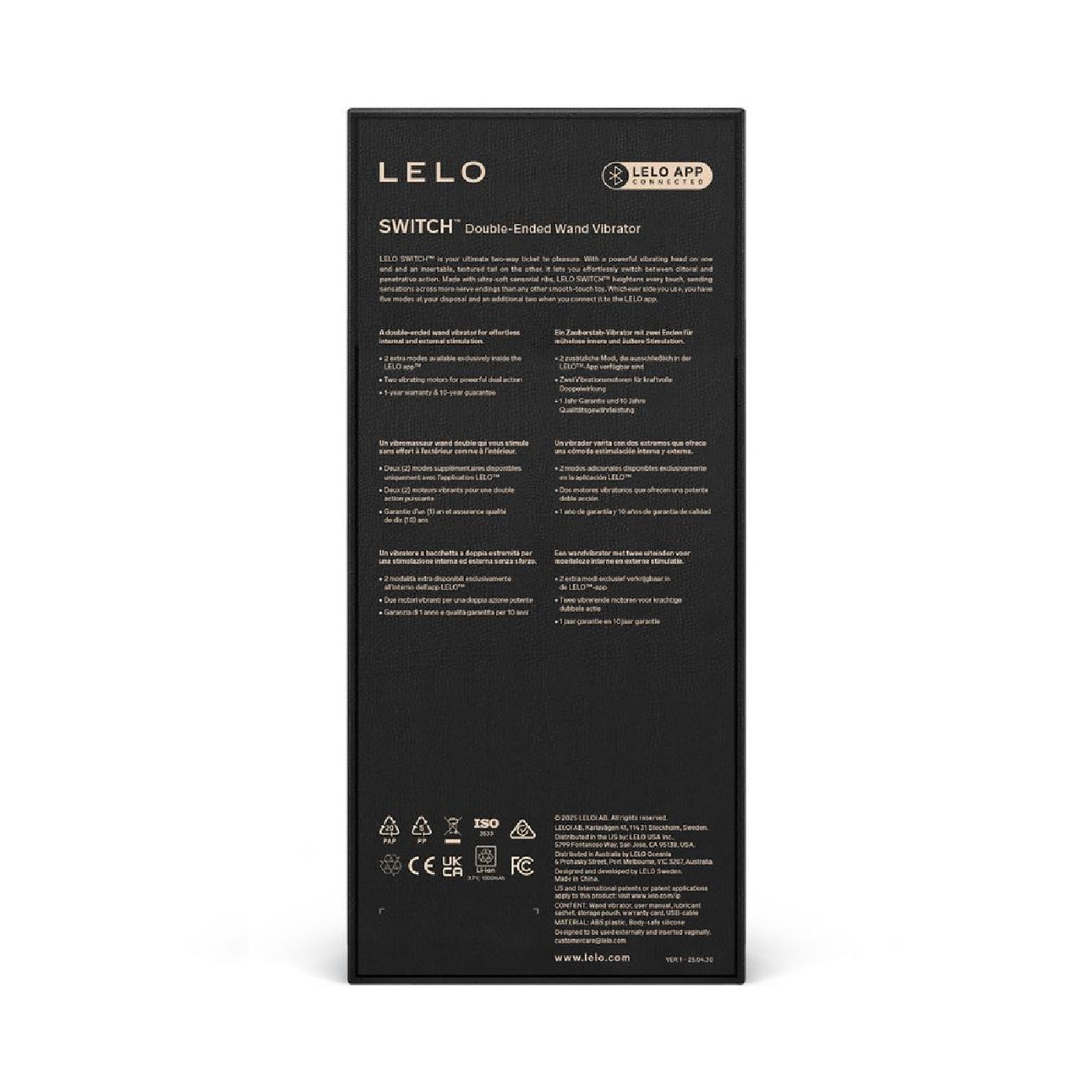 Switch App-Controlled Double-Sided Wand Vibrator Lilac 1s