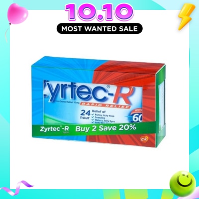 ZYRTEC 10 Tablets x 2 (Rapid Relief) image