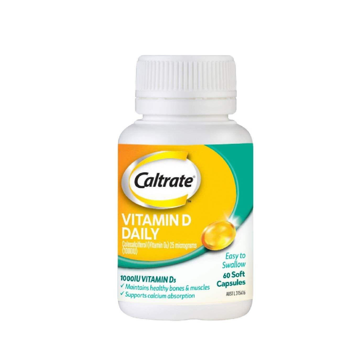 Caltrate Vitamin D Daily (1000IU Vitamin D3) 60s<BR>