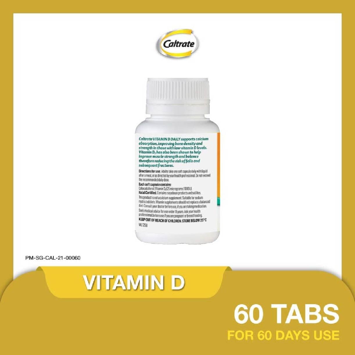 Caltrate Vitamin D Daily (1000IU Vitamin D3) 60s<BR>