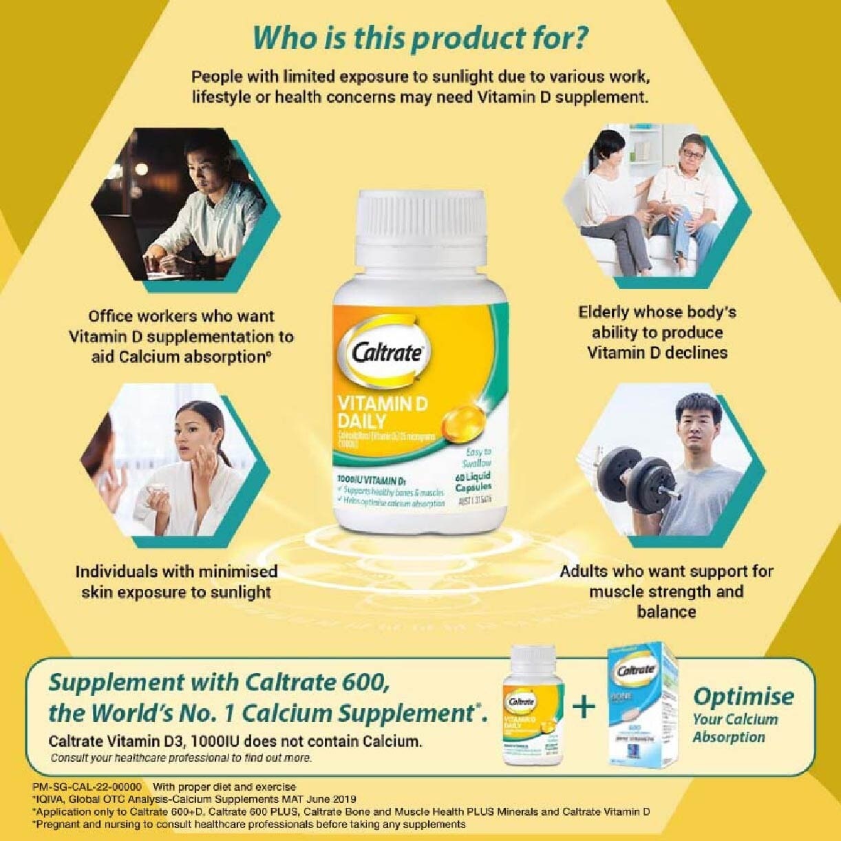 Caltrate Vitamin D Daily (1000IU Vitamin D3) 60s<BR>