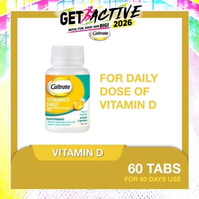 CALTRATE - Vitamin D Daily (1000IU Vitamin D3) 60s image