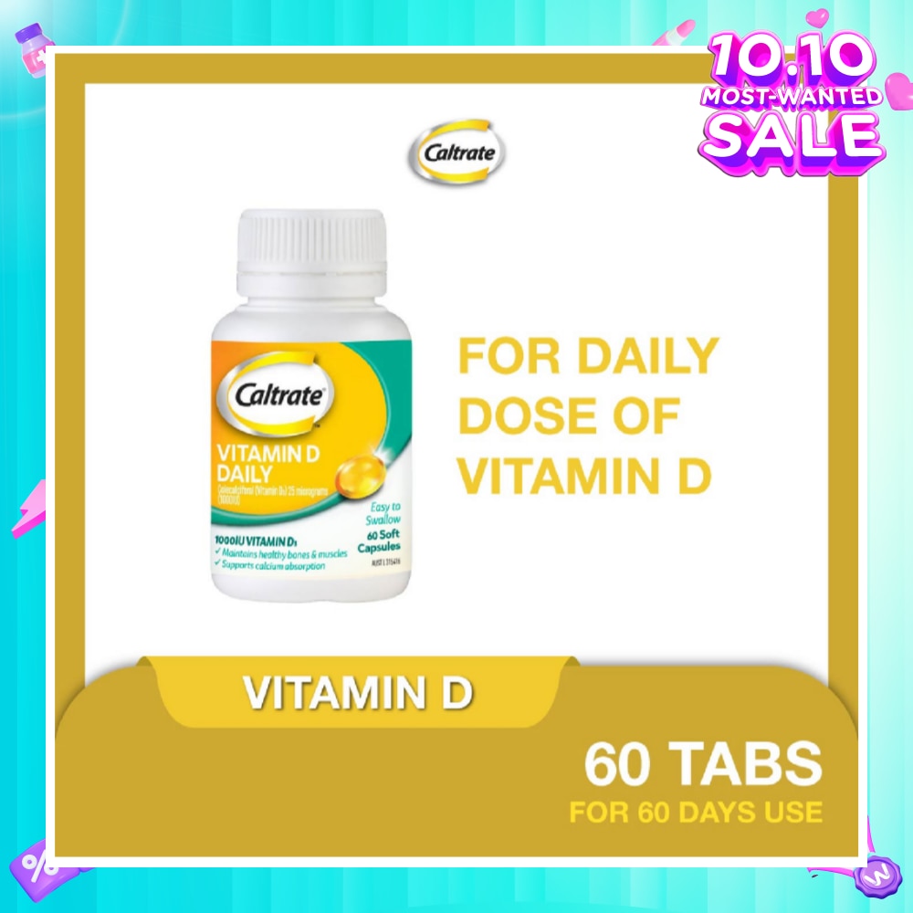 Vitamin D Daily (1000IU Vitamin D3) 60s<BR>