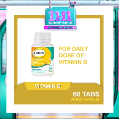 CALTRATE Vitamin D Daily (1000IU Vitamin D3) 60s image