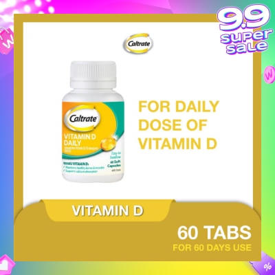 CALTRATE Vitamin D Daily (1000IU Vitamin D3) 60s