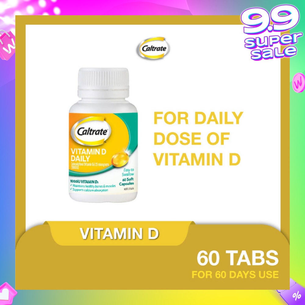 Vitamin D Daily (1000IU Vitamin D3) 60s<BR>