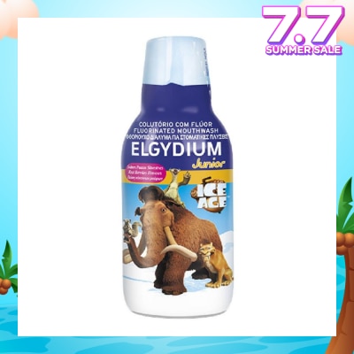ELGYDIUM Junior Fluorinated Mouthwash Red Berries Flavour Ice Age 500ml