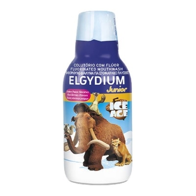 ELGYDIUM Junior Fluorinated Mouthwash Red Berries Flavour Ice Age 500ml (Expiry: Apr`2025)