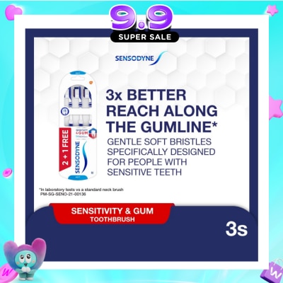 SENSODYNE - Sensitive Teeth Duo Flex Neck Toothbrush Sensitivity and Gum Soft 3s image