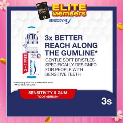 SENSODYNE Sensitive Teeth Duo Flex Neck Toothbrush Sensitivity and Gum Soft 3s