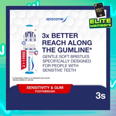 SENSODYNE Sensitive Teeth Duo Flex Neck Toothbrush Sensitivity and Gum Soft 3s