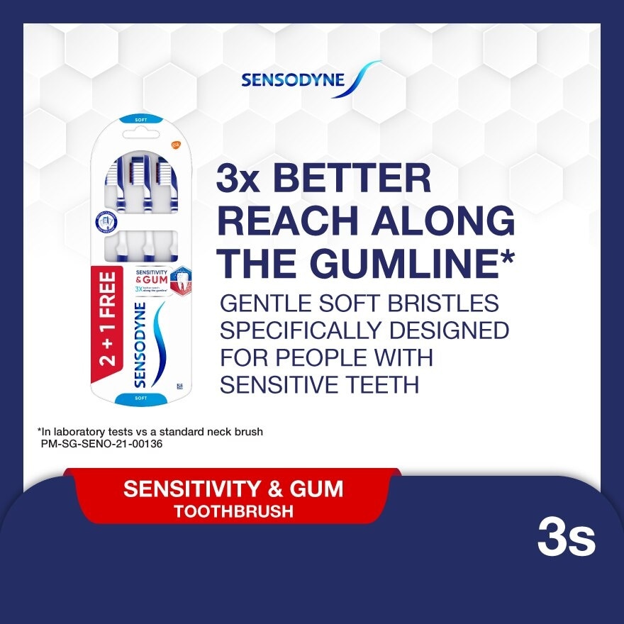 Sensitive Teeth Duo Flex Neck Toothbrush Sensitivity and Gum Soft 3s