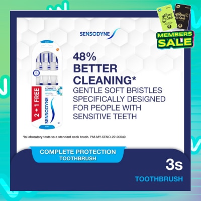 SENSODYNE Sensitive Teeth Duo Flex Neck Toothbrush Complete Protection Soft 3s