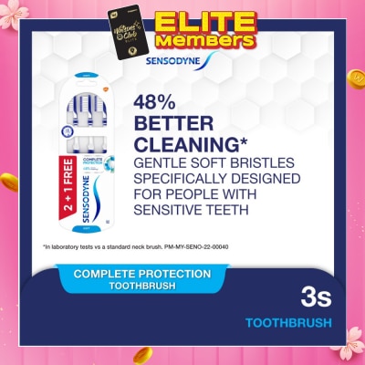 SENSODYNE Sensitive Teeth Duo Flex Neck Toothbrush Complete Protection Soft 3s