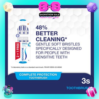 SENSODYNE - Sensitive Teeth Duo Flex Neck Toothbrush Complete Protection Soft 3s
