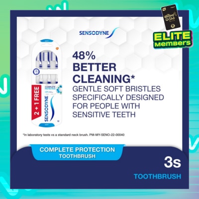 SENSODYNE Sensitive Teeth Duo Flex Neck Toothbrush Complete Protection Soft 3s