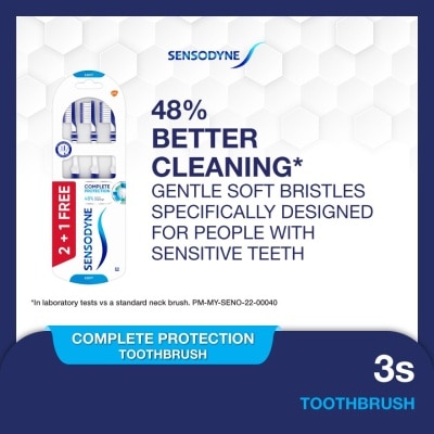 SENSODYNE Sensitive Teeth Duo Flex Neck Toothbrush Complete Protection Soft 3s