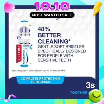 SENSODYNE Sensitive Teeth Duo Flex Neck Toothbrush Complete Protection Soft 3s image