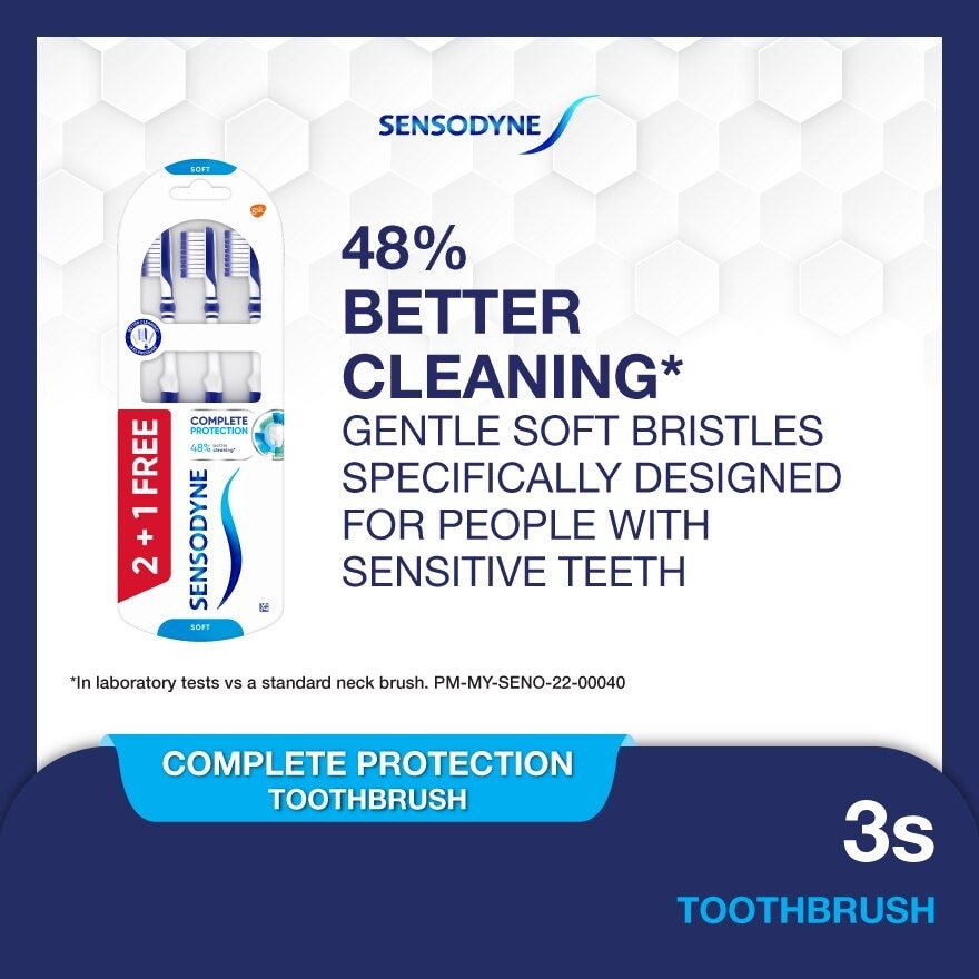 Sensitive Teeth Duo Flex Neck Toothbrush Complete Protection Soft 3s