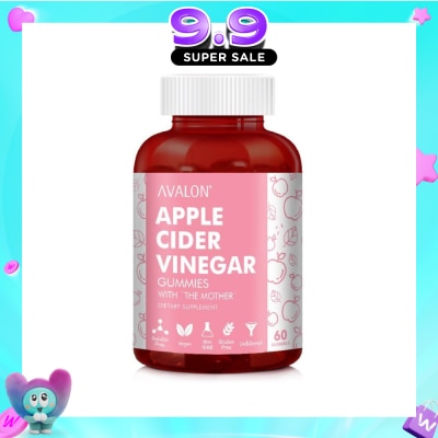 AVALON™ -  Apple Cider Vinegar 100% Vegan Gummies Apple Flavour Dietary Supplement (Supports Healthy Weight & Digestion) 60s image