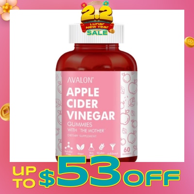 AVALON™ Apple Cider Vinegar 100% Vegan Gummies Apple Flavour Dietary Supplement (Supports Healthy Weight & Digestion) 60s