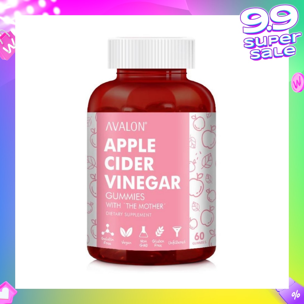Apple Cider Vinegar 100% Vegan Gummies Apple Flavour Dietary Supplement (Supports Healthy Weight & Digestion) 60s
