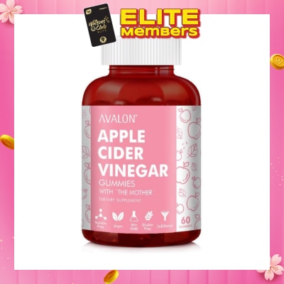 AVALON™ Apple Cider Vinegar 100% Vegan Gummies Apple Flavour Dietary Supplement (Supports Healthy Weight & Digestion) 60s