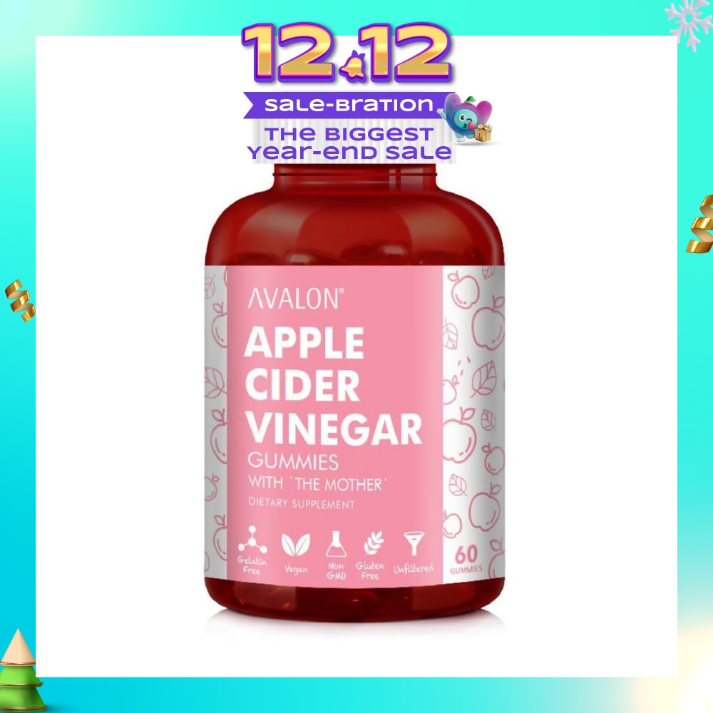 Apple Cider Vinegar 100% Vegan Gummies Apple Flavour Dietary Supplement (Supports Healthy Weight & Digestion) 60s